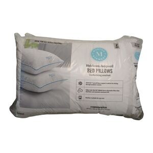 Martha Stewart Heirloom Jacquard Down Alternative Bed Pillows, 2 Pack, Queen